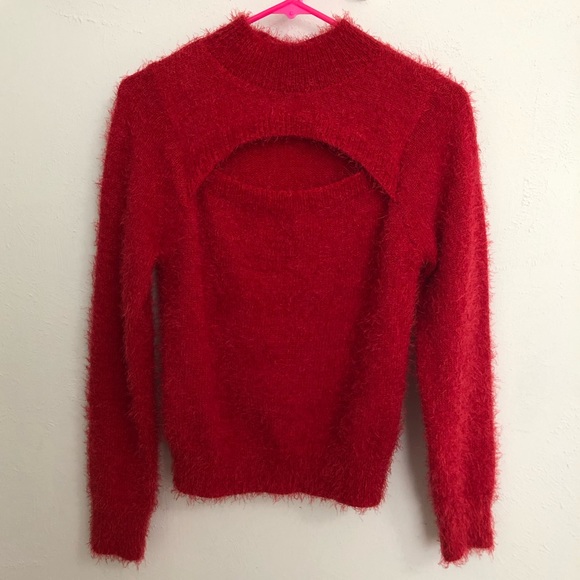🌈3/$15🌈 Red Eyelash Sweater EUC - Picture 1 of 11
